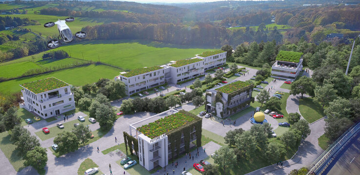 Visualisierung zum Smart Tec Campus Wuppertal