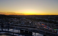 Aussicht vom Gaskessel Heckinghausen bei Sonnenuntergang