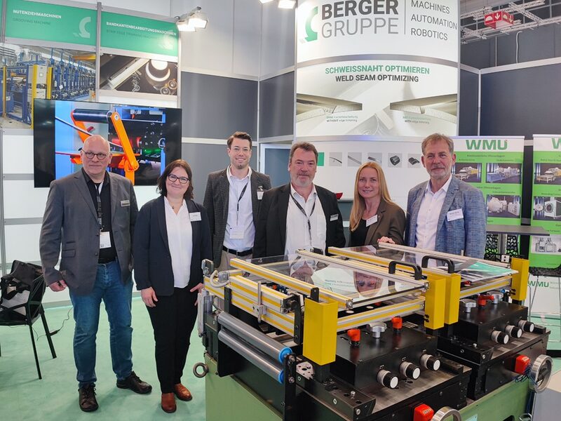 Wuppertaler Delegation am Stand der Berger gruppe auf der Leitmesse wire&tube