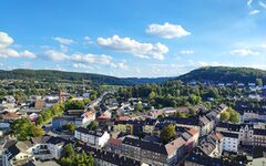 Blick über die Stadt vom Gaskessel aus.