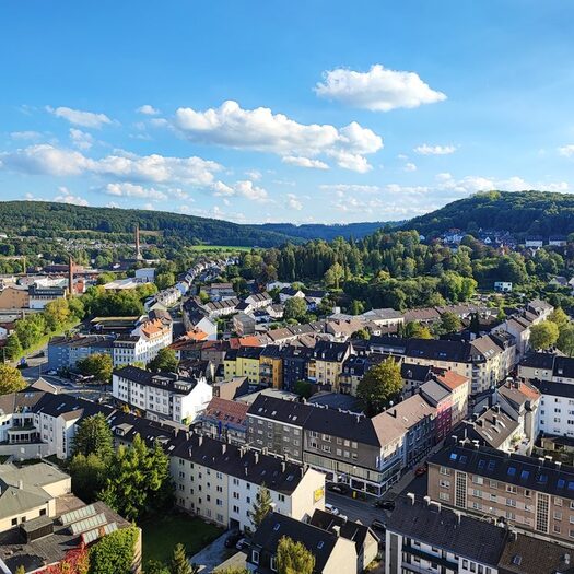 Blick über die Stadt vom Gaskessel aus.