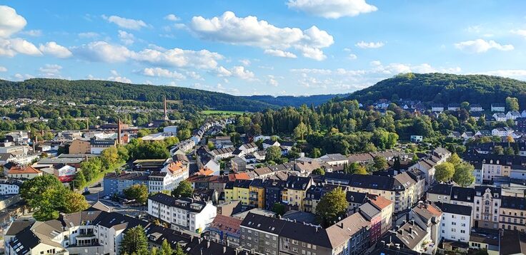 Blick über die Stadt vom Gaskessel aus.