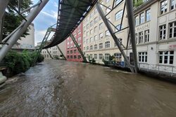 Hoher Wasserstand in der Wupper