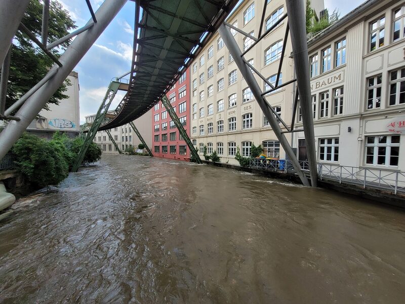 Hoher Wasserstand in der Wupper