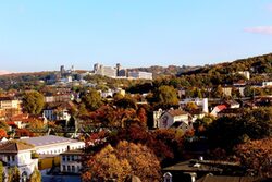 Blick Richtung Bergischer Universität auf den Höhen der Stadt