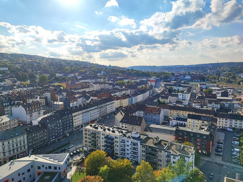 Blick vom Gaskessel über die Dächer Heckinghausens